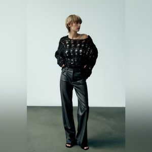 Faux leather pants from Zara
